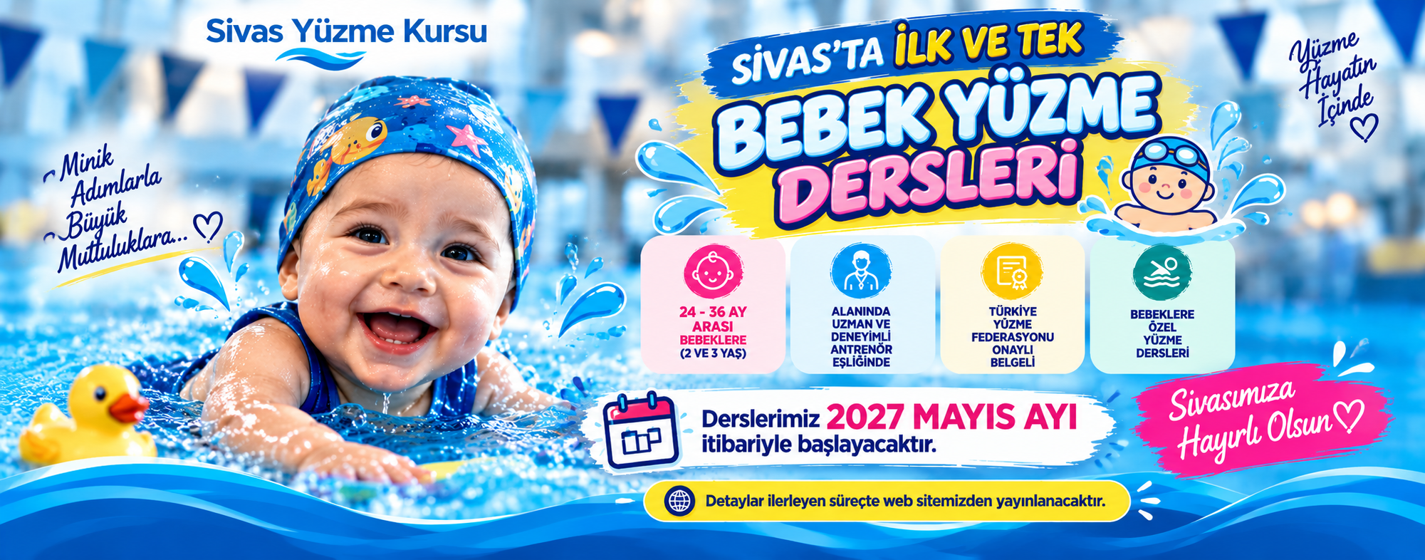 BEBEK YÜZME DERSLERİMİ 2027 DE BAŞLIYOR
